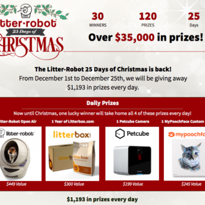 Enter To Win In Litter-Robot’s 25 Days Of Christmas – $35,000 In Prizes
