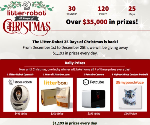 Litter Robot 25 Days of Christmas Sweepstakes